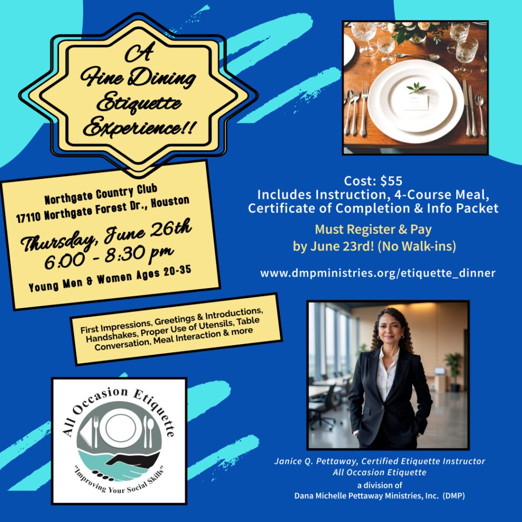 All Occasion Etiquette Dinner Workshop - June 26th